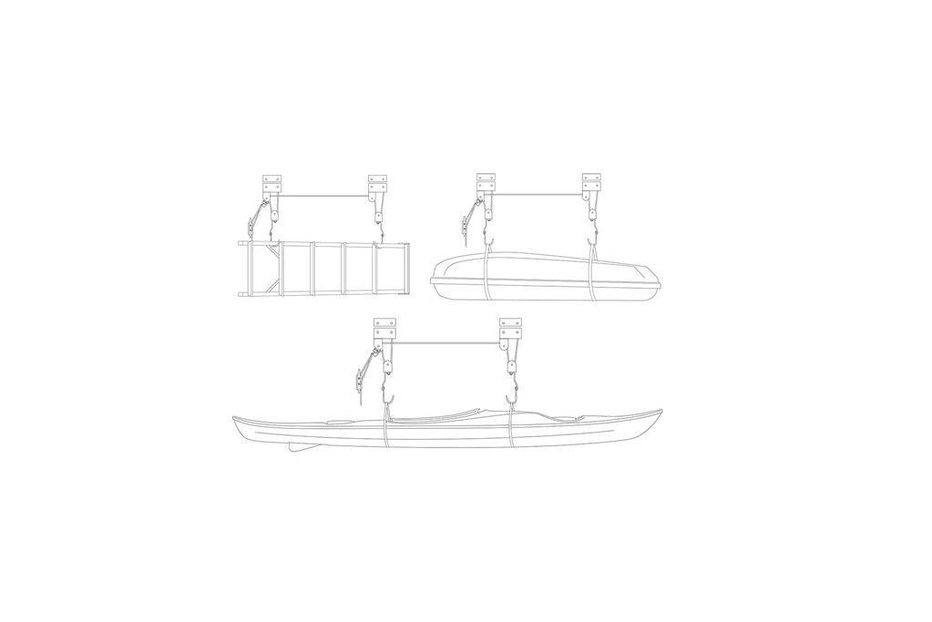 ProPlus 730915V01 gancio da soffitto per bicicletta, kayak e scaletta, portata 57 kg
