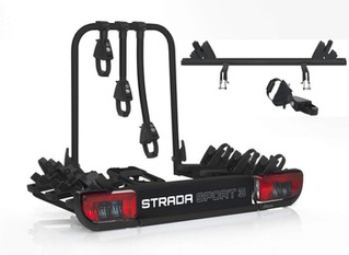 Portabici da gancio traino Atera Strada Sport M3 + adattatore per 4 biciclette (nero)