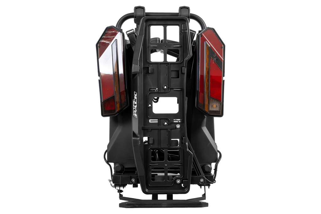 Inter Pack Velox 2 LED - portabici pieghevole da gancio traino per 2 biciclette con luci a LED (nero)