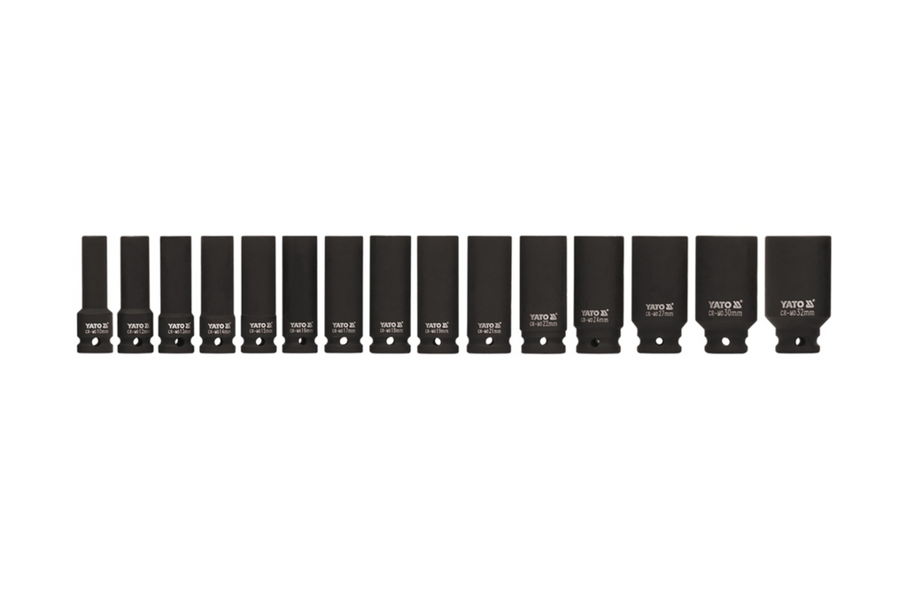 Set di 15 bussole lunghe a impatto YATO YT-1055 da 1/2".