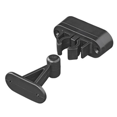 Chiusura per porta di roulotte e camper ProPlus 362622V02BK, maniglia a molla nera per tenere la porta