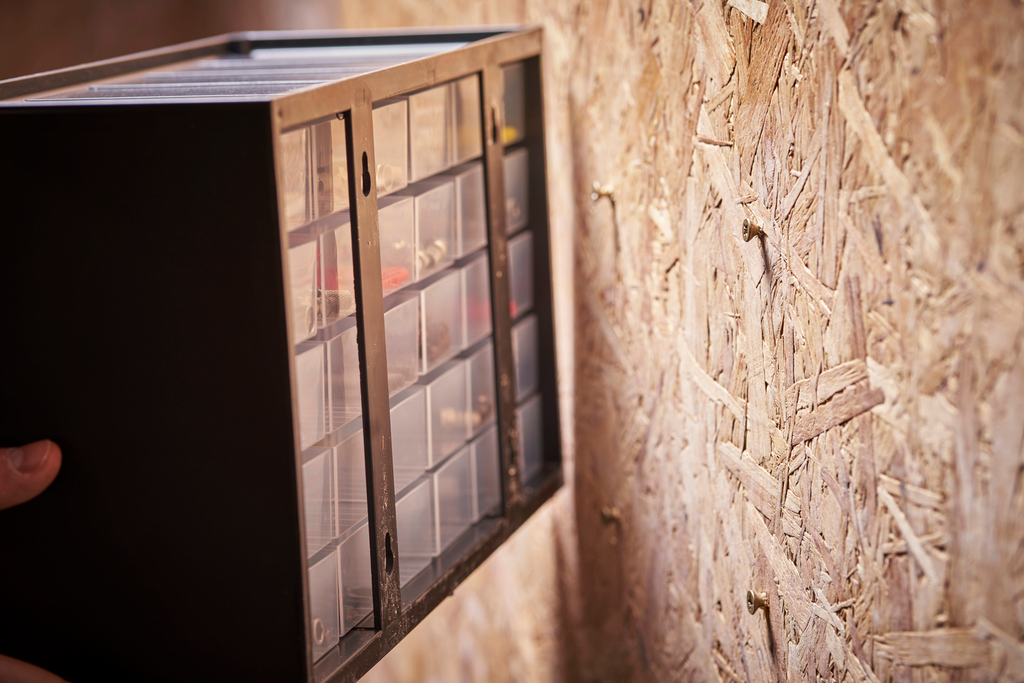 Organizzatore per officina con 30 cassetti, mobiletto STANLEY in OPP, dimensioni 365x225 mm.
