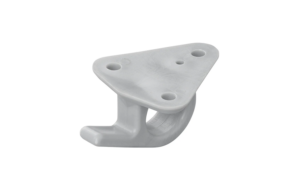 Gancio laterale in plastica ProPlus 342157V01 con occhiello per fissare teloni e cinghie di fissaggio per rimorchi.