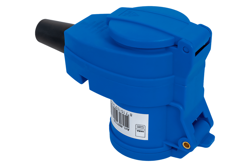 Spina angolata MANTES 2P+E CEE con presa aggiuntiva 16A 230V