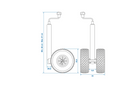 Ruota di supporto pneumatica ProPlus 341508, portata 300 kg, diametro 48 mm, altezza 660-870 mm.