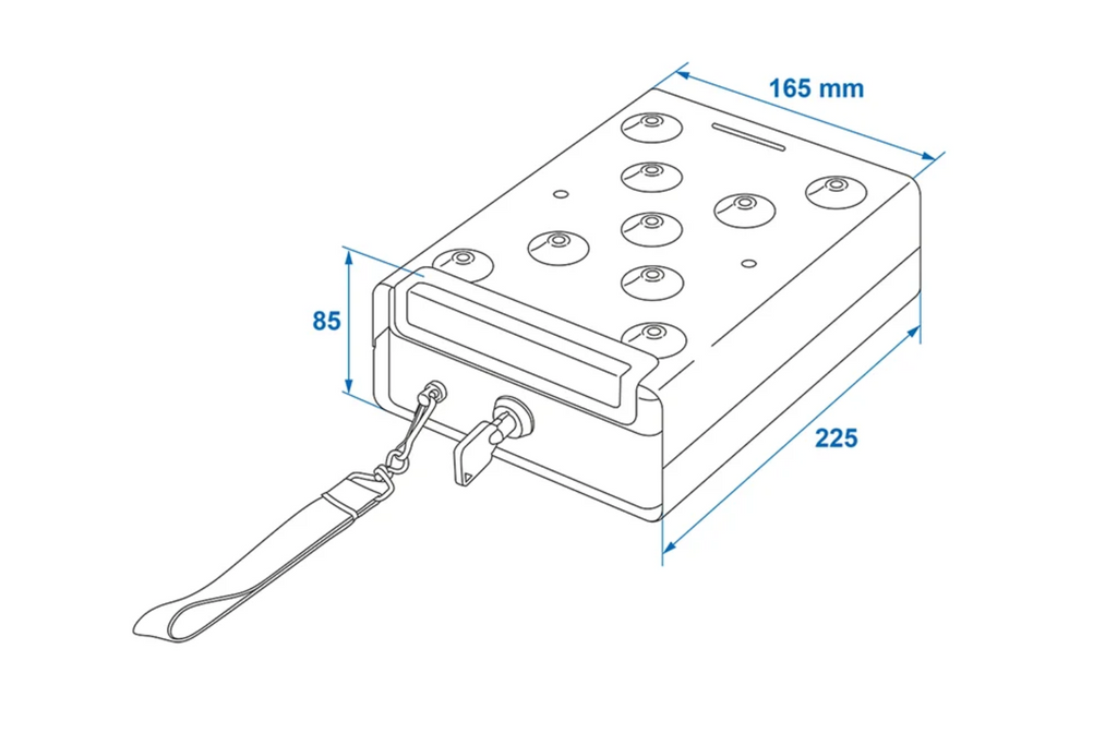 Cassetta di sicurezza portatile per chiavi ProPlus 540250, dimensioni 225x165x85 mm.