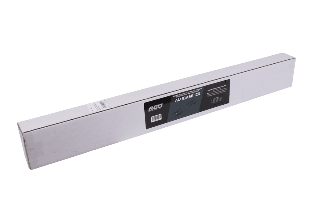 Portapacchi da tetto Eco Alubase 120 - portapacchi universale in alluminio per barre longitudinali (nero)