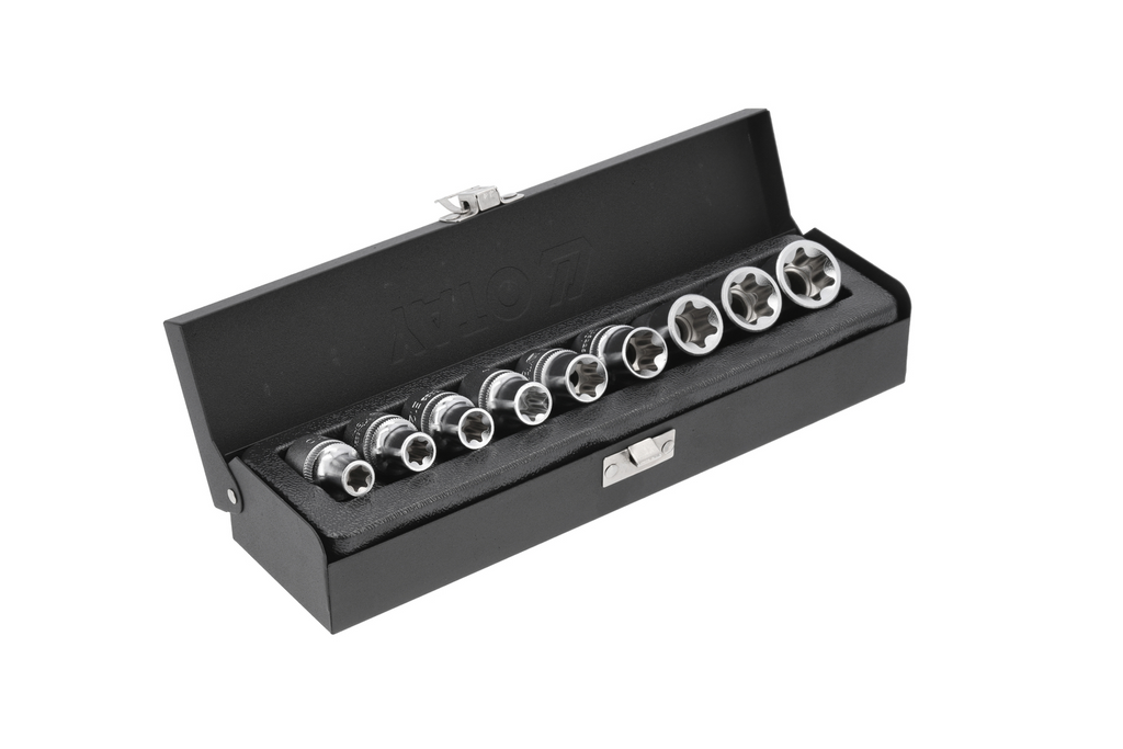 Set di chiavi a bussola Torx YATO YT-0521, 9 pezzi, da E10 a E24.