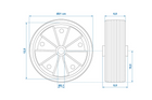 Ruota di scorta per ruotino di supporto ProPlus 341549 in gomma piena, 220x70 mm