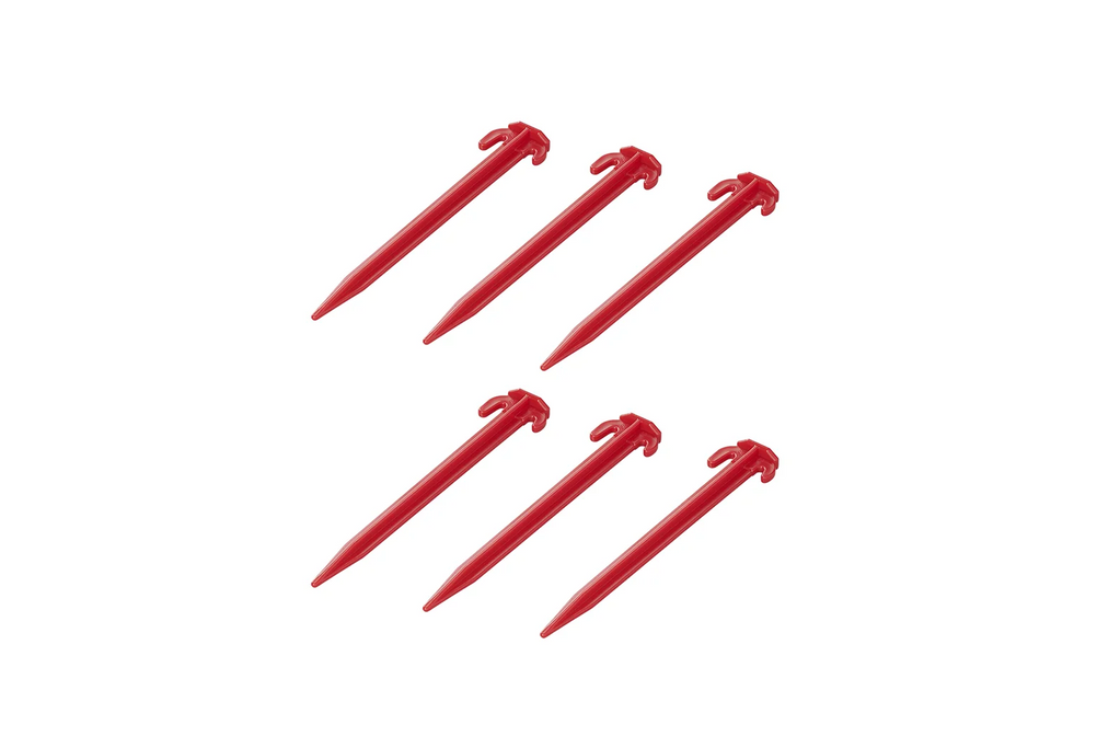 Set di sei picchetti per tenda ProPlus 364824, picchetti in plastica per fissare i tiranti, 19 cm