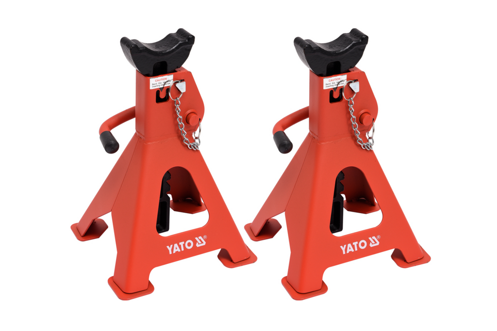 Set di due cavalletti per auto YATO YT-17311 per sollevatori da 3 tonnellate.