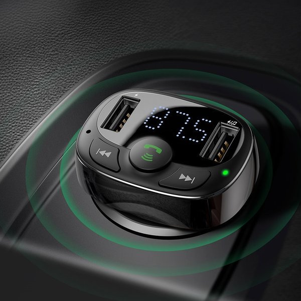 Trasmettitore FM BASEUS tipo T, Bluetooth 4.2, MP3 + caricabatterie da auto, 2 porte USB 3.4A
