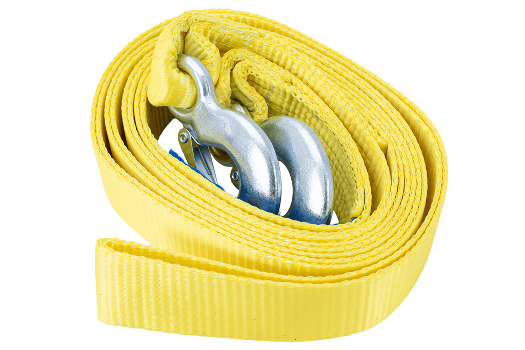 Fune di traino UNITRAILER con ganci, cinghia di traino 5m/50mm/6t gialla