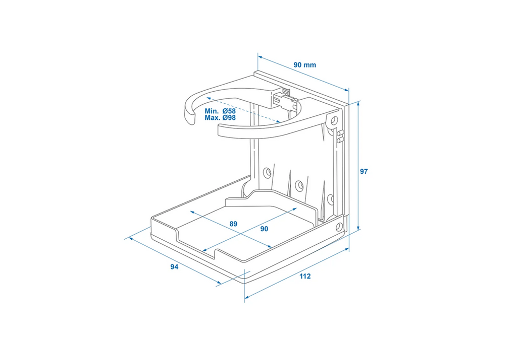 ProPlus 761474V01BK portabevande pieghevole per lattine e bottiglie con diametro da 58 a 98 mm