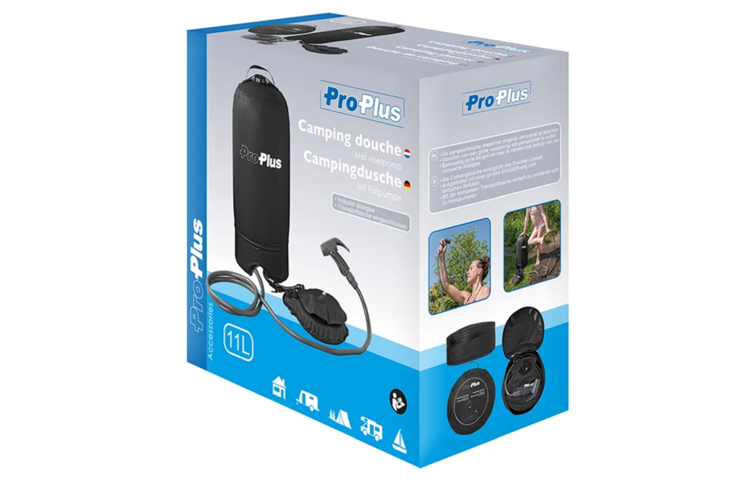 Doccia portatile da viaggio ProPlus 770407, doccia mobile con pompa a pedale, 11 l
