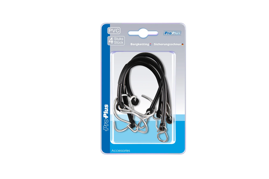 Set di quattro cavi di sicurezza con ganci ProPlus 342130S, lunghezza 285 mm