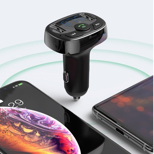 Trasmettitore FM BASEUS tipo T, Bluetooth 4.2, MP3 + caricabatterie da auto, 2 porte USB 3.4A