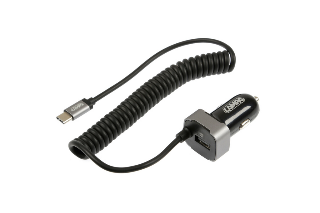 Caricabatterie da auto LAMP USB Type-C, presa accendisigari 12/24V