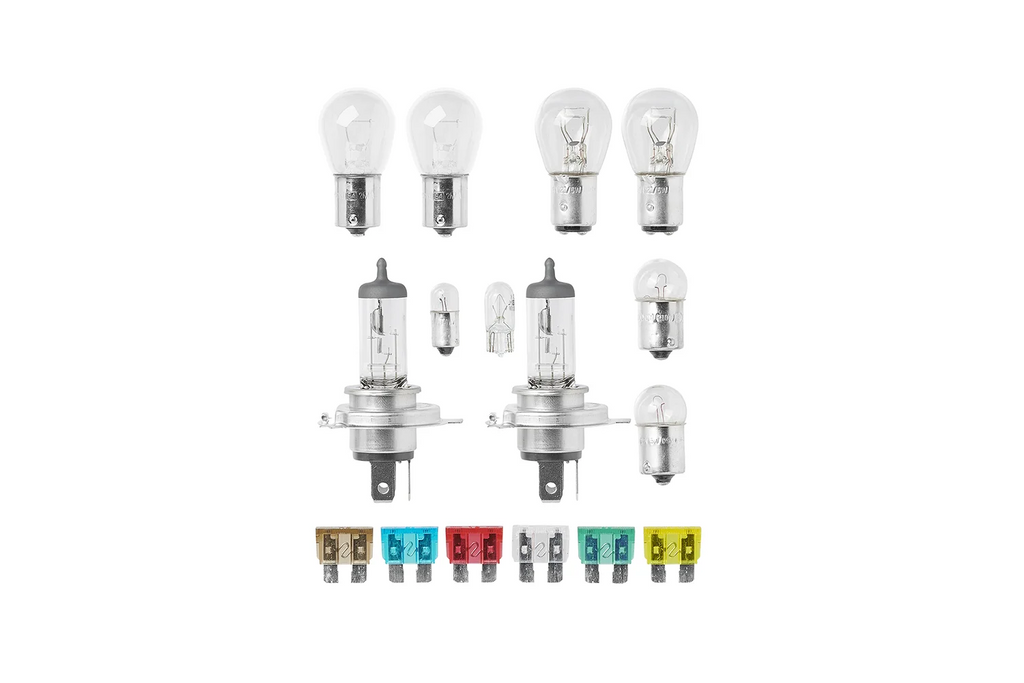 Kit di lampadine H4 per camper e auto ProPlus 410134, set di ricambio da 16 pezzi.