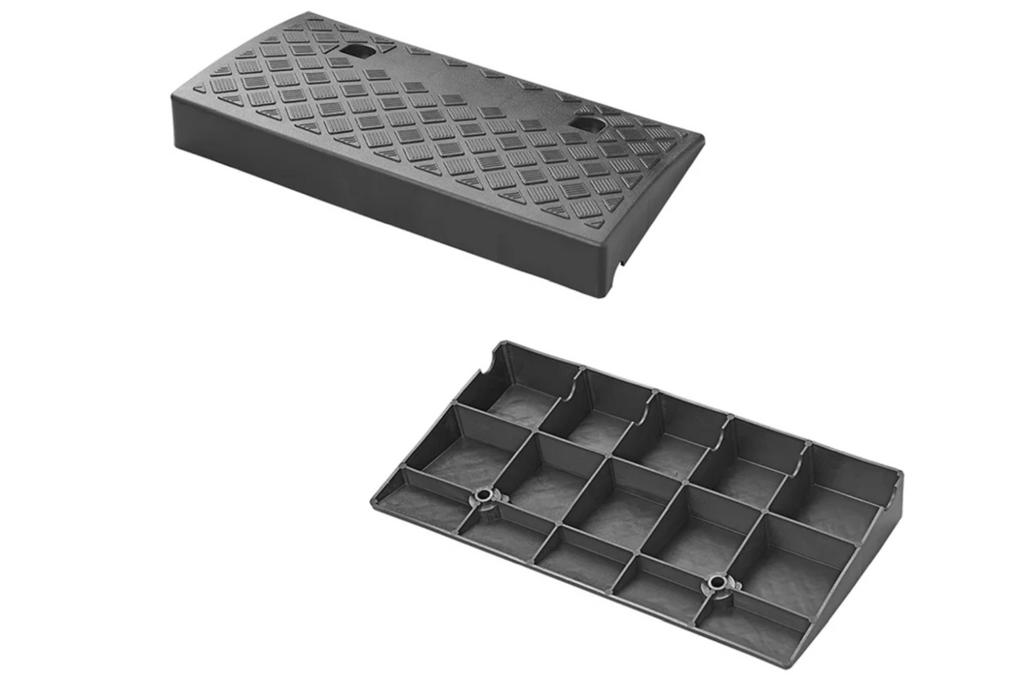 Set di due rampe di accesso carrabili ProPlus 361570, rampe in gomma da 7 cm, portata 3000 kg.