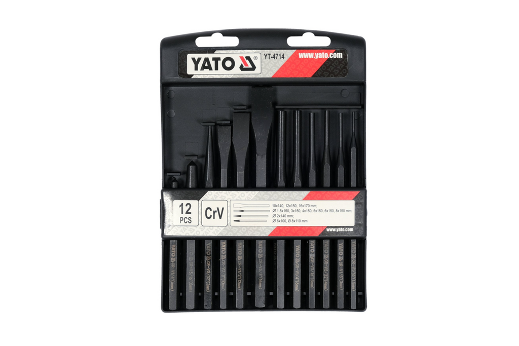 Set di 12 scalpelli e punzoni YATO YT-4714.