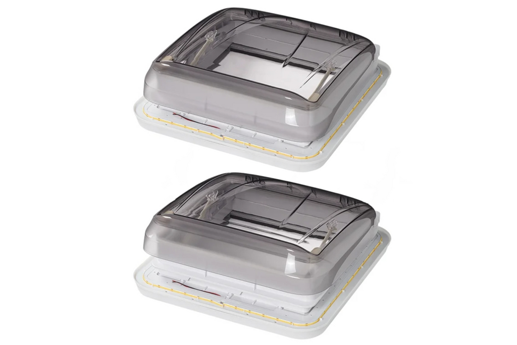 ProPlus 610905V01 Finestra di ventilazione per tetto camper con illuminazione a LED 400x400mm