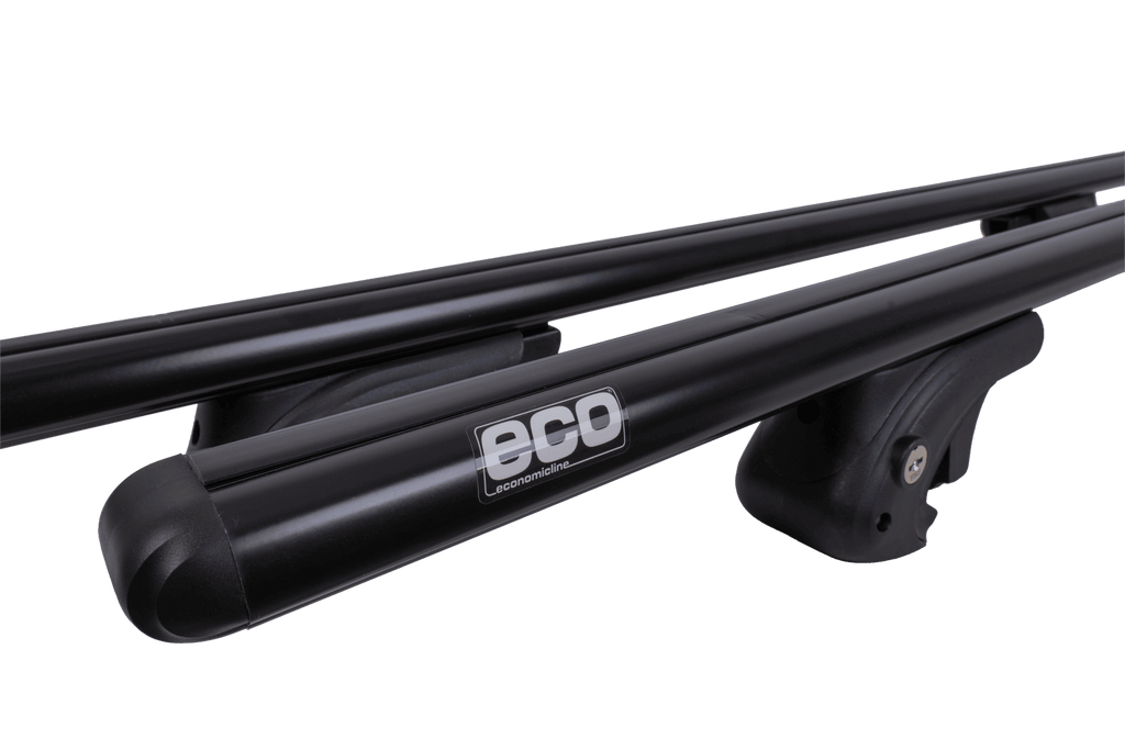 Portapacchi da tetto Eco Alubase 120 - portapacchi universale in alluminio per barre longitudinali (nero)