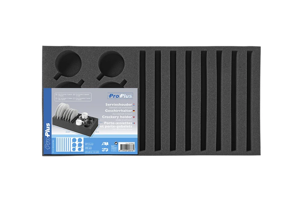 ProPlus 761472PMV02 Portapiatti da campeggio in schiuma per 8 piatti e 6 tazze