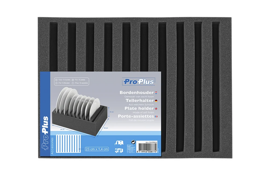 ProPlus 761472PMV01 Porta piatti da campeggio, supporto in schiuma per 10 piatti