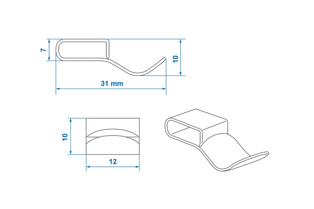 Staffe di montaggio per impianto elettrico del rimorchio ProPlus 343154S, fermacavi da 31 mm