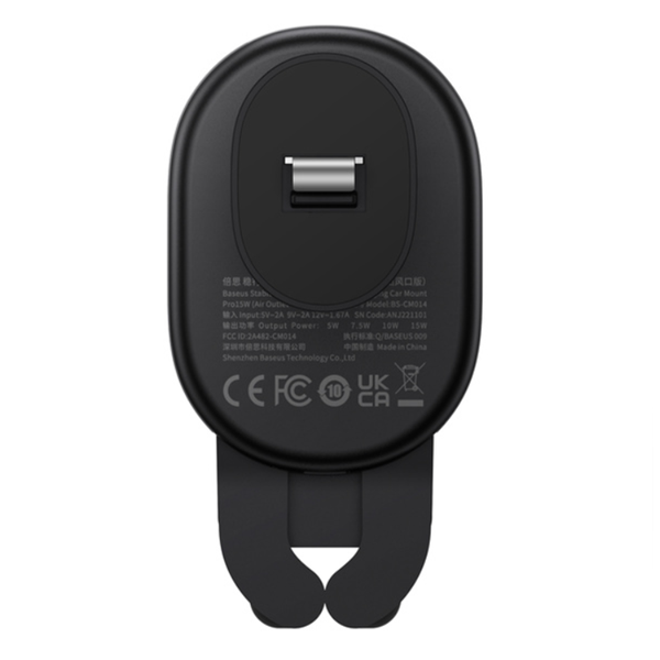 Supporto per telefono da auto BASEUS stabile e a gravità con ricarica wireless Qi da 15 W per la bocchetta dell'aria