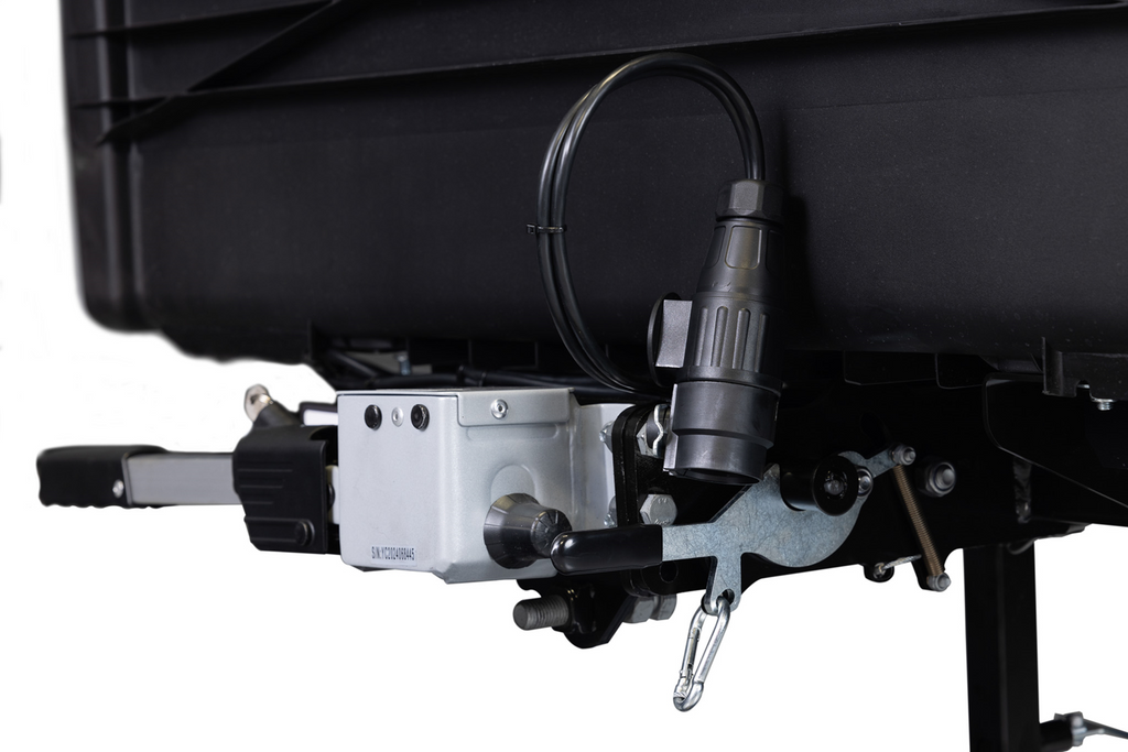 Box portabagagli da gancio traino Camper Alpha nero LED (lungo)