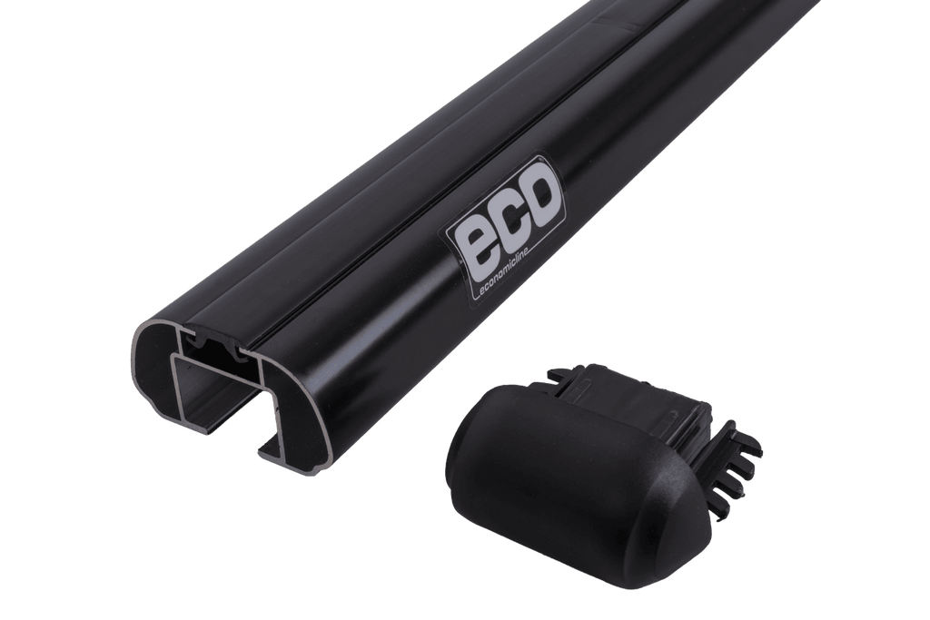 Portapacchi da tetto Eco Alubase 135 - portapacchi universale in alluminio per barre longitudinali (nero)