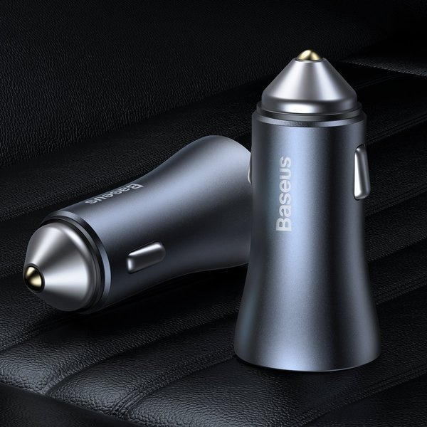 Set caricabatterie da auto BASEUS Golden Pro 2xUSB da 40W + cavo USB